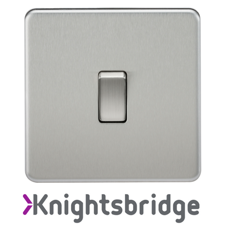 Knightsbridge Screwless Flat Plate Brushed Chrome