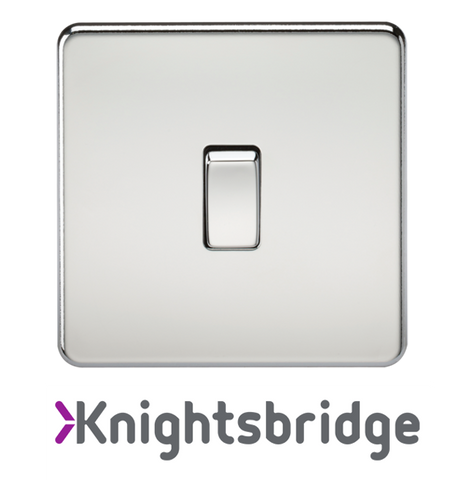 Knightsbridge Screwless Flat Plate Polished Chrome