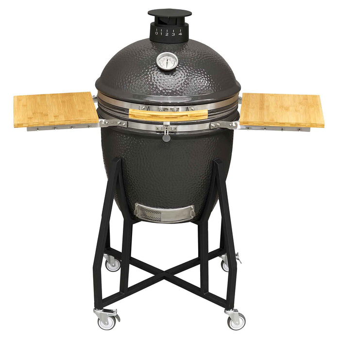 Dellonda DG159 Deluxe Kamado Style BBQ Grill, Oven, Smoker With Wheeled Stand, Ceramic 22"(56cm)
