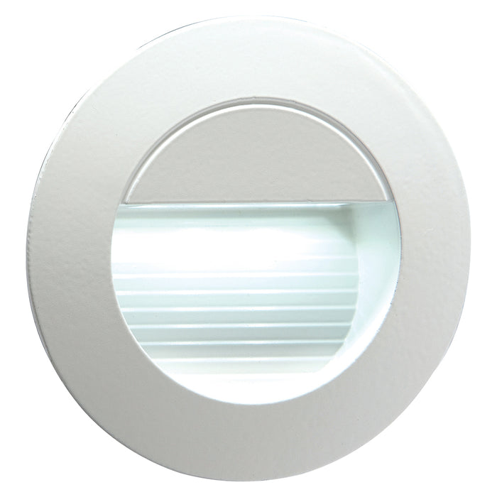 Knightsbridge NH020W 230V Recessed IP54 Round LED Guide/Stair/Wall Light - White LED Outdoor Wall Lights Knightsbridge - Sparks Warehouse
