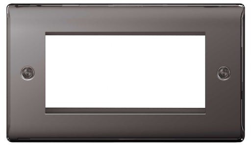 BG Nexus NBNEMR4 Black Nickel 4 Module  Front Plate (100 X 50mm) - BG - sparks-warehouse