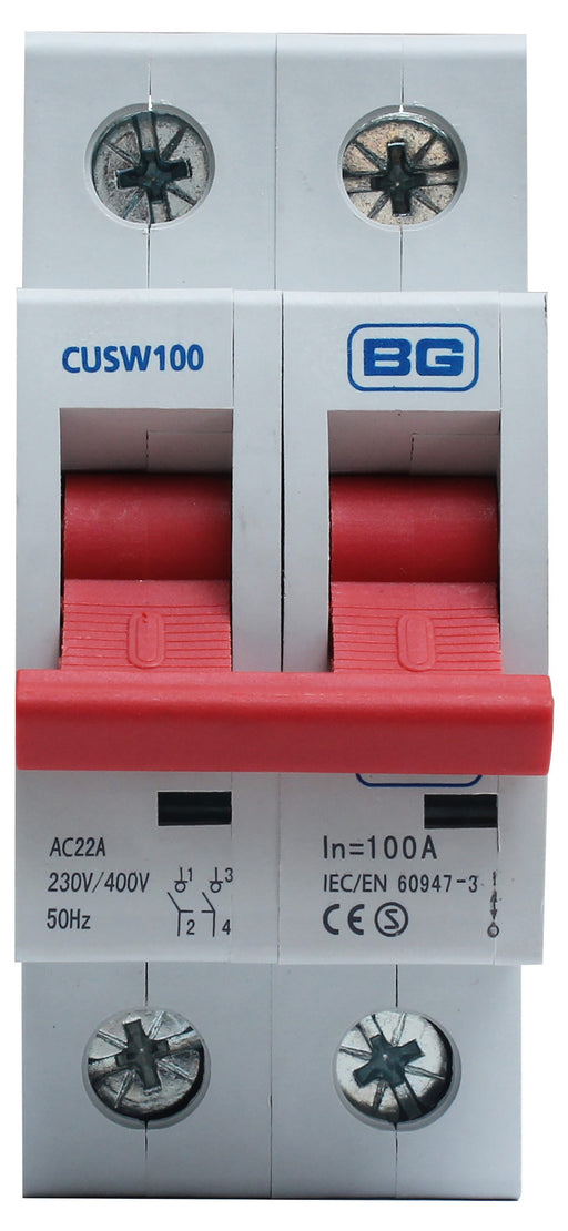 BG CUSW100 MAIN Switch 100A DP - BG - sparks-warehouse