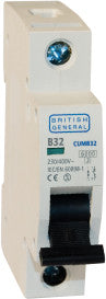 BG Electrical CUMB6 Single Pole Type B Miniature Circuit Breaker MCB 6A - BG - sparks-warehouse