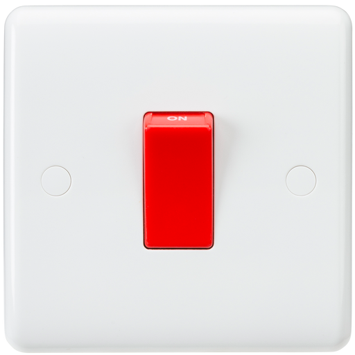 Knightsbridge CU8331 White Curved edge 45A DP switch (small) Light Switches Knightsbridge - Sparks Warehouse