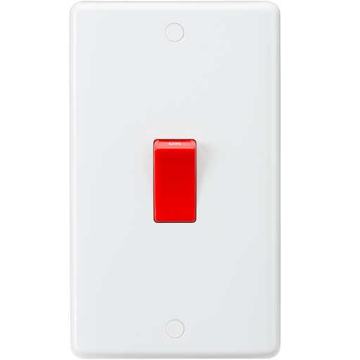 Knightsbridge CU8332 White Curved edge 45A DP switch (large) Light Switches Knightsbridge - Sparks Warehouse