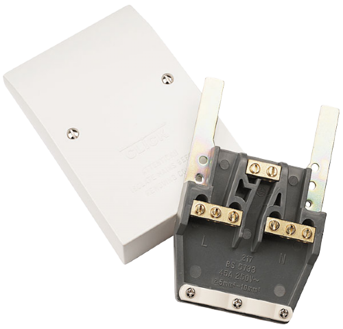 Scolmore PRW217 - 45A Easyfit Dual Appliance Outlet Plate Polar Accessories Scolmore - Sparks Warehouse