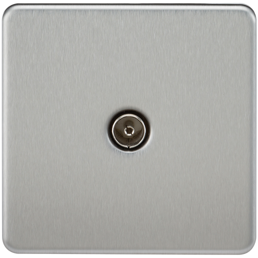 Knightsbridge SF0100BC Screwless 1G TV Outlet (NON-ISOLATED) - Brushed Chrome KB Knightsbridge - Sparks Warehouse