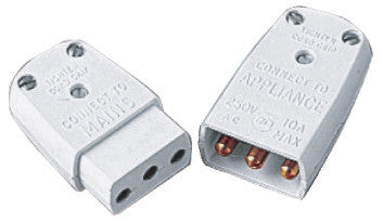 BG 452 10 amp Flex Connector 3 Pin Male & Female - BG - sparks-warehouse