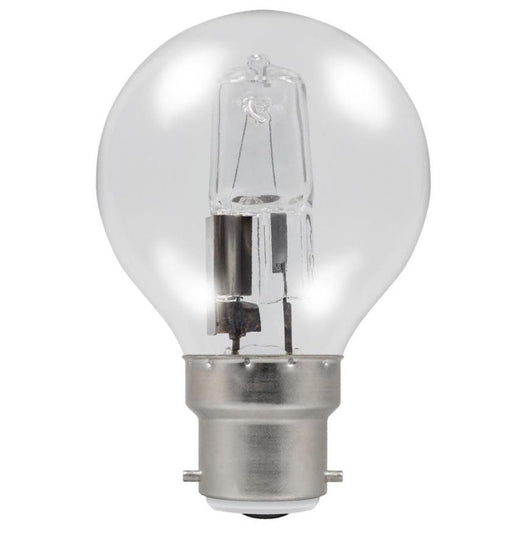 Casell GB42BC-H-CA - Golf Ball 42w Ba22d/BC 240v Clear Energy Saving Halogen Light Bulb Halogen Energy Savers Casell - Sparks Warehouse