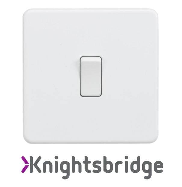 Knightsbridge Matt White Screwless Flat Plate Switches and Sockets