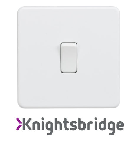 Knightsbridge Screwless Flat Plate Matt White
