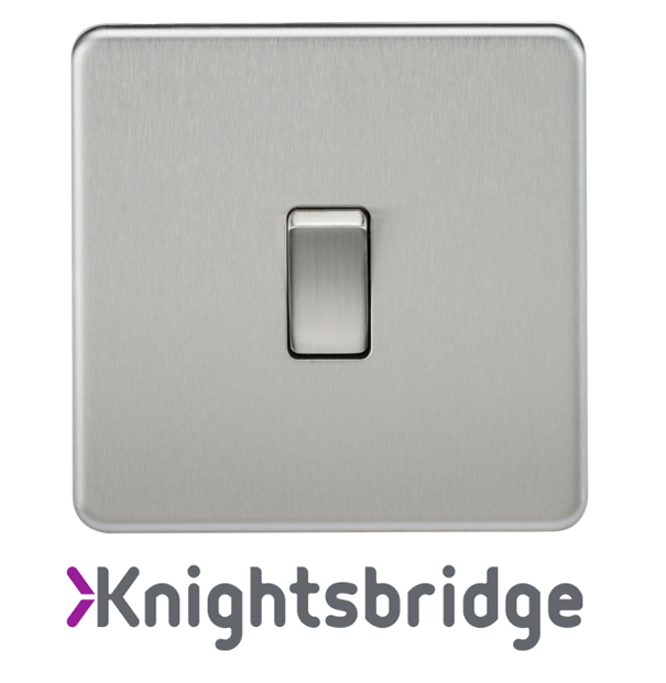 Knightsbridge Screwless Flat Plate Brushed Chrome - Sparks Warehouse