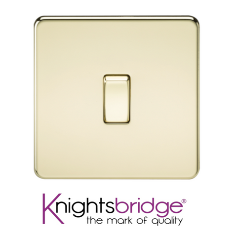 Knightsbridge Screwless Flat Plate Polished Brass