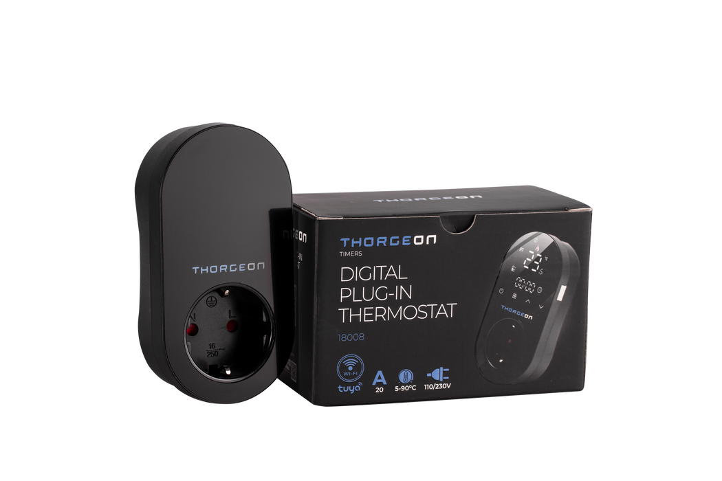 Thorgeon - 18008 Digital Wi-Fi Plug-In Thermostat Black