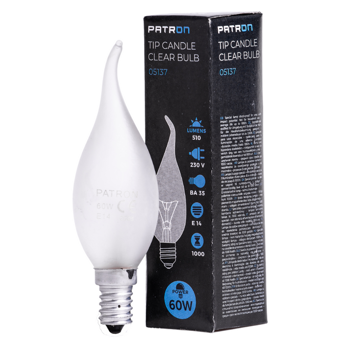 Patron - 05137 Incandescent Bulb E14 60W BA35 230V FR