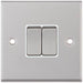 Selectric 7M-Pro Satin Chrome 2 Gang 10A 2 Way Switch with White Insert