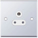 Selectric 7M-Pro Polished Chrome 1 Gang 5A Round Pin Socket with White Insert
