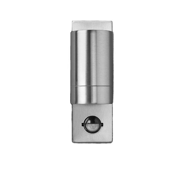 Luna Wall Light, GU10 LED PIR Fixed Single IP44, 316 Stainless Steel - 10451