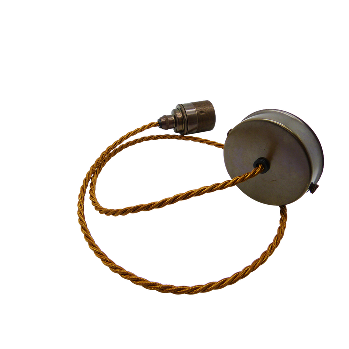 AMY Metalbrite Pendant Antique Brass Twisted Antique Gold