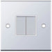 Selectric 5M Polished Chrome 2 Gang 10A 2 Way Switch with White Insert