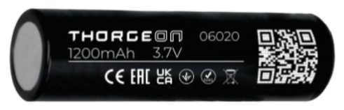 Thorgeon - 06020 Rechargeable Li-ion Batterie 18650 3.7V 1200Mah
