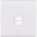 Selectric 5M-Plus Matt White 1 Gang Telephone Secondary Socket with White Insert