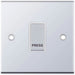 Selectric 5M Polished Chrome 1 Gang 10A Push to Make Switch with White Insert