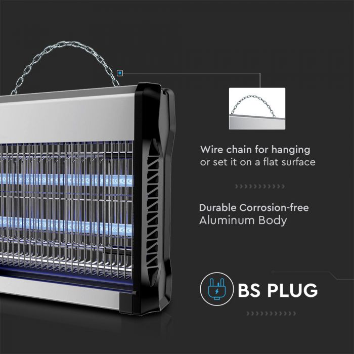 V-Tac 3240 2 x 20W Flykiller Coverage 150M2 Insect Killer Unit VT-3240 11182-BS