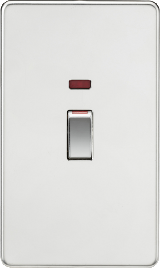 Knightsbridge SF82MNPC Screwless 45A 2G DP Switch With Neon - Polished Chrome KB Knightsbridge - Sparks Warehouse