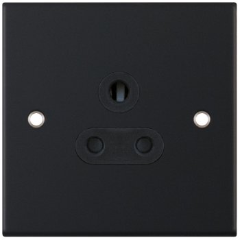 Selectric 5M Matt Black 1 Gang 5A Round Pin Socket with Black Insert