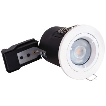 Selectric PushGlo Die-Cast Steel 50W Fixed GU10 Downlight with White Bezel