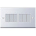Selectric 5M Polished Chrome 6 Gang 10A 2 Way Switch with White Insert