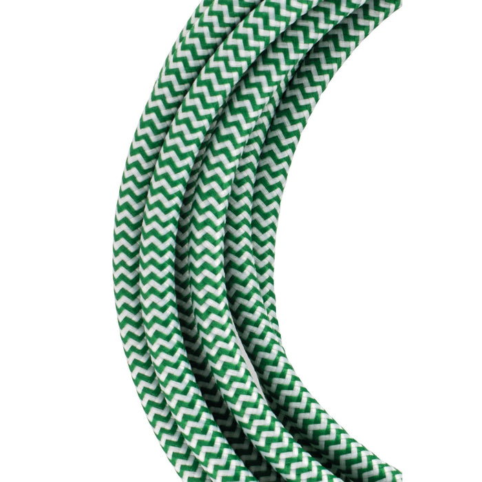 Bailey 139687 - Textile Cable 2C Green/White 3m Bailey Bailey - The Lamp Company