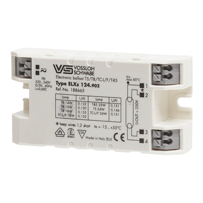Bailey 140162 - VS ELXs124.902 Electronic Ballast 14/15/18/24W G5 Control Gear Bailey - The Lamp Company