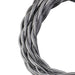 Bailey - 140315 - Textile Cable Twisted 2C 3M Metallic Silver Light Bulbs Bailey - The Lamp Company