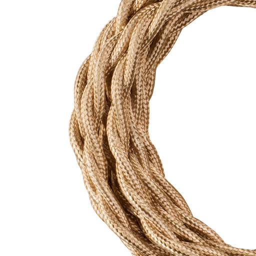Bailey - 140316 - Textile Cable Twisted 2C 3M Metallic Champagne Light Bulbs Bailey - The Lamp Company