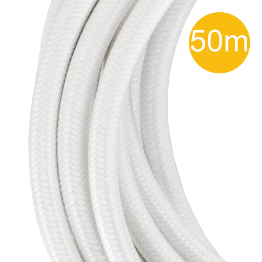 Bailey 142279 - Textile Cable 3C White 50m Roll Bailey Bailey - The Lamp Company