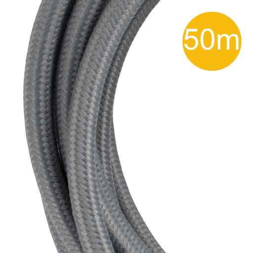 Bailey 140682 - Textile Cable 2C Grey 50m Roll Bailey Bailey - The Lamp Company