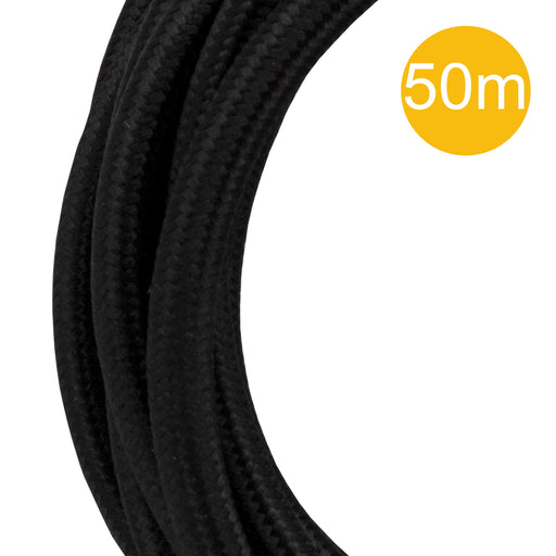 Bailey 140684 - Textile Cable 3C Black 50m Roll Bailey Bailey - The Lamp Company