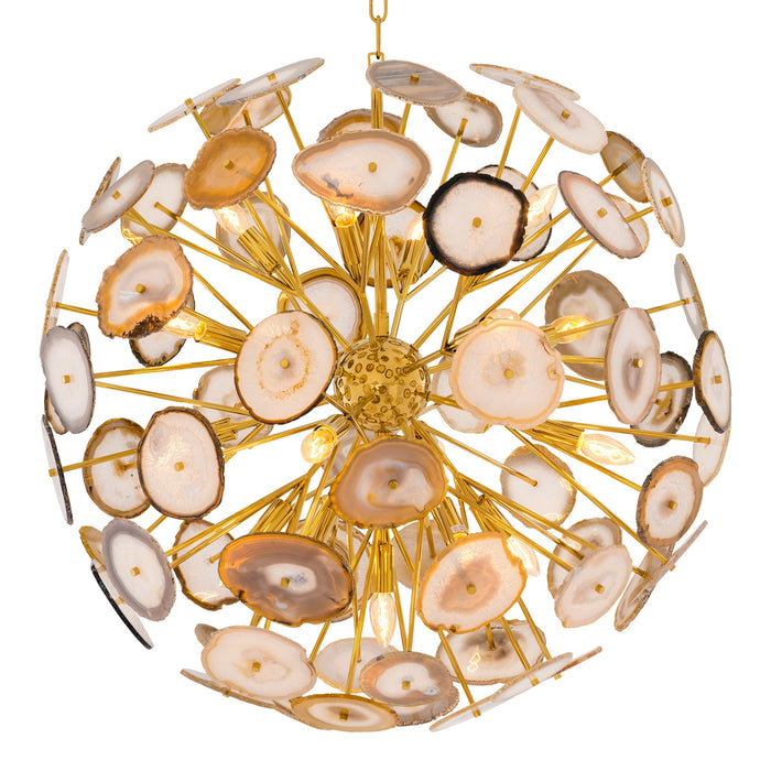 Bailey 140846 - Chandelier Irma L Gold Agate Stone Bailey Bailey - The Lamp Company