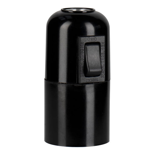 Bailey - 141132 - Lampholder E27 Bakelite Plain + Switch Black Light Bulbs Bailey - The Lamp Company
