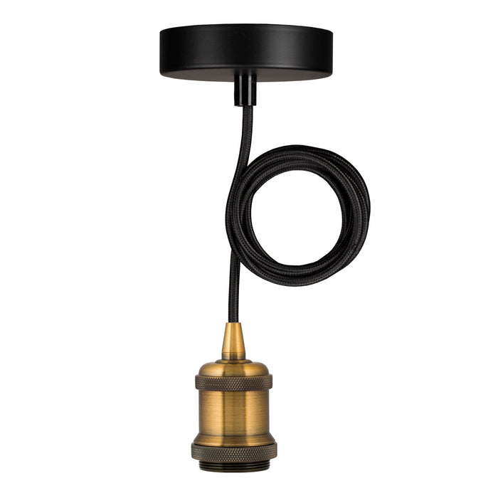 Bailey - 141470 - Pendant Oslo E27 Gold Antique 1.5M 2C Black Light Bulbs Bailey - The Lamp Company