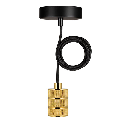 Bailey - 141472 - Pendant Riga E27 Gold 1.5M 2C Black Light Bulbs Bailey - The Lamp Company