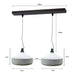 Bailey 141575 - Concrete Pendant 2 Lights E27 1.5M Black Suspension Bailey Bailey - The Lamp Company