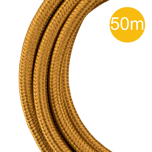 Bailey 142556 - Textile Cable 2C Metallic Gold 50M Roll Bailey Bailey - The Lamp Company