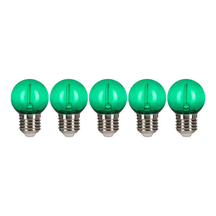 Bailey - 143028 - EcoPack 5pcs LED Party FIL G45 E27 0.6W Green PC Light Bulbs Bailey - The Lamp Company