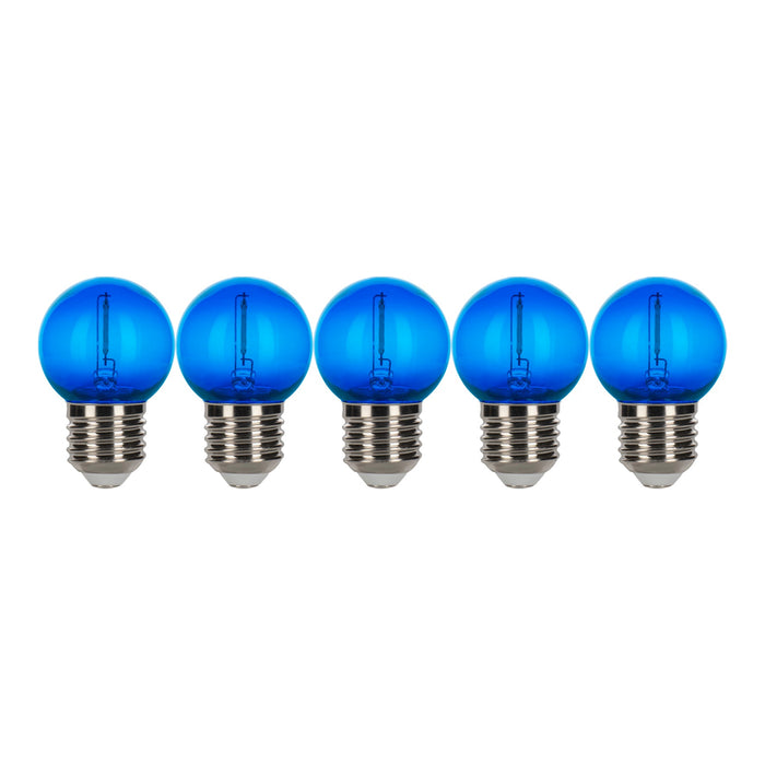 Bailey - 143029 - EcoPack 5pcs LED Party FIL G45 E27 0.6W Blue PC Light Bulbs Bailey - The Lamp Company