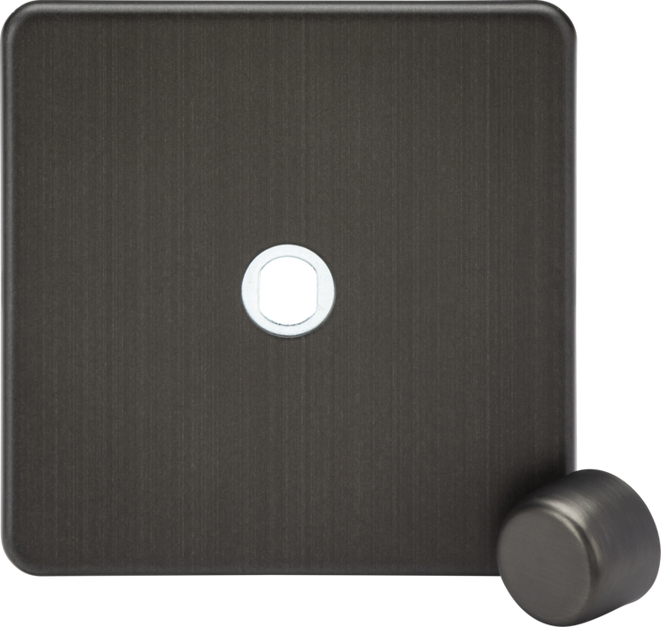 Knightsbridge SF1DIMSB 1G Dimmer Plate with Matching Metal Dimmer Cap - Smoked Bronze