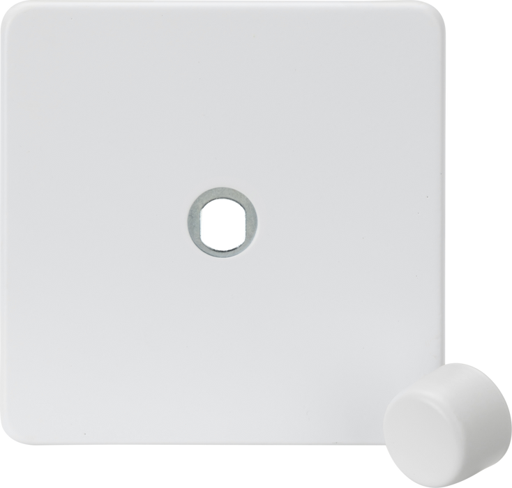 Knightsbridge SF1DIMMW 1G Dimmer Plate with Matching Metal Dimmer Cap -Matt White