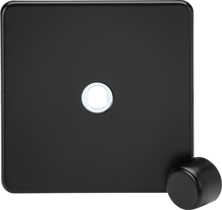 Knightsbridge SF1DIMMBB 1G Dimmer Plate with Matching Metal Dimmer Cap -Matt Black